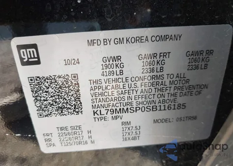 2025 Chevrolet Trailblazer Fwd Ls from USA, damaged, VIN KL79MMSP0SB116185